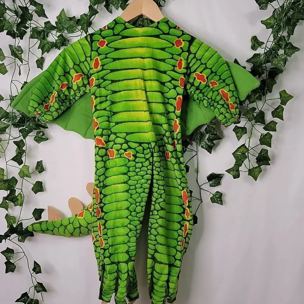 Underwraps. Kids Green Dragon Costume with Horns. Size 18-24 Months. EUC